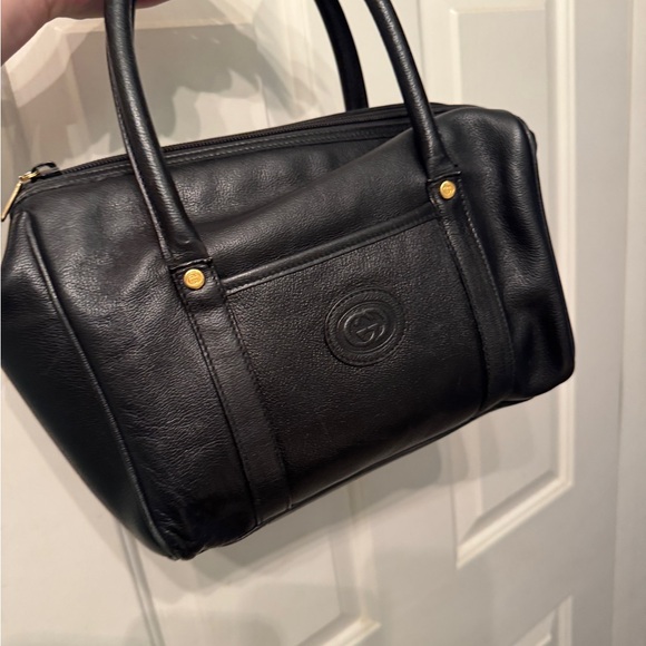 Gucci Vintage Black Leather Barrel Satchel - Picture 10 of 11